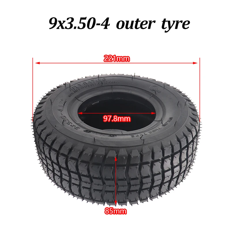 9 Inch 9x3.50-4 Pneumatic Tire 9x3.5-4 Tyre for Electric Tricycle Elderly  Ecooter Go Kart Mobility Scooter Wheel