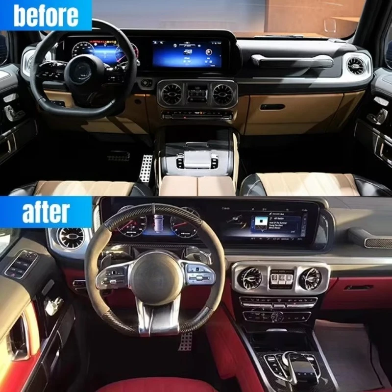 Applicable for Benz G-class W464 Carbon Fiber Interior 8-piece Set Door Panel Center Console Co pilot Handle Interior Decoration
