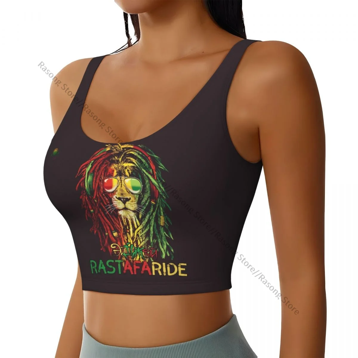 Women Sexy Sports Vest Rastafarian Lion Female Streetwear Sport Lingerie Tee Crop Top