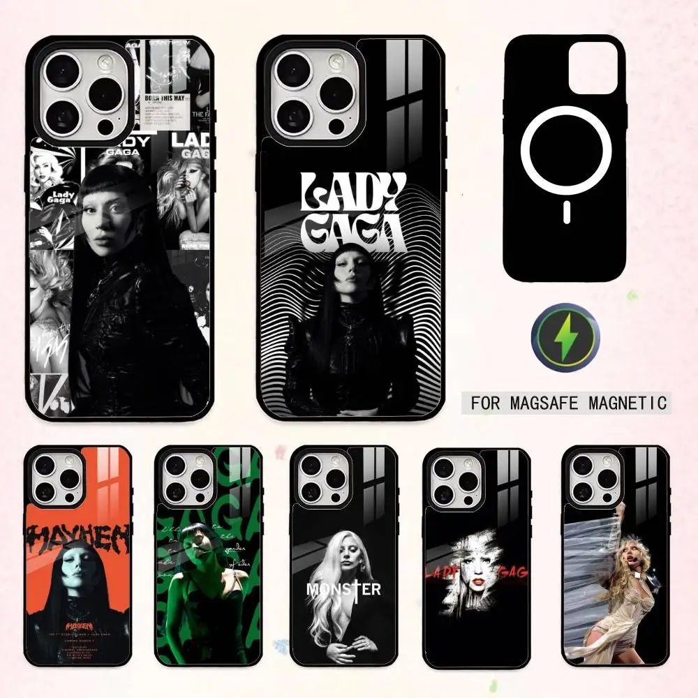

Singer L-Lady G-Gaga cool Phone Case For iPhone17,16,15,14,13,12,11 Plus,Pro Max Magnetic For Magsafe Wireless Charging