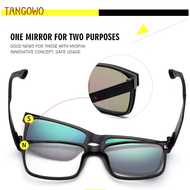 TANGOWO Prescription Glasses Man Style Clip-on Magnetic Men's Eyeglasses Lunette Computer Eyepieces for Reading Sunglasses Women - view 2
