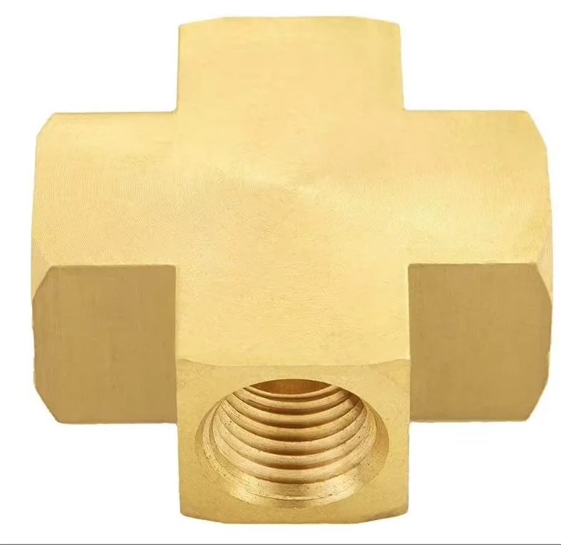 1PCS Brass Pipe Fitting 4 Way 1/4