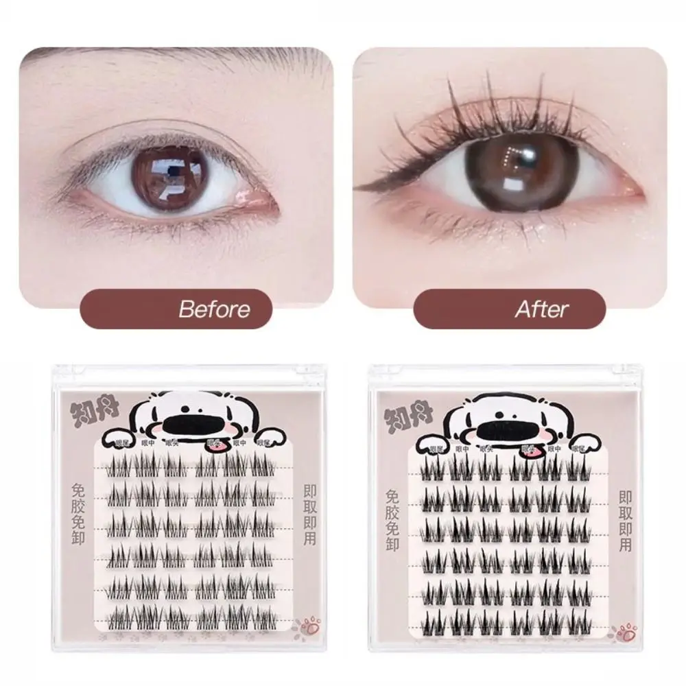 Mit Gelee-Klebestreifen, Manga-Wimpern, Anime, Cosplay, kein Stiel, kein Kleber, segmentierte falsche Wimpern, nacktes Make-up, mehrere Stile