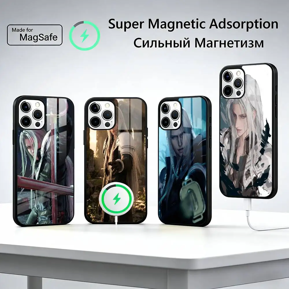 

Final F-Fantasy S-Sephiroth Cool Phone Case For iPhone17,16,15,14,13,12,11 Plus,Pro Max, New Magnetic Wireless Charging