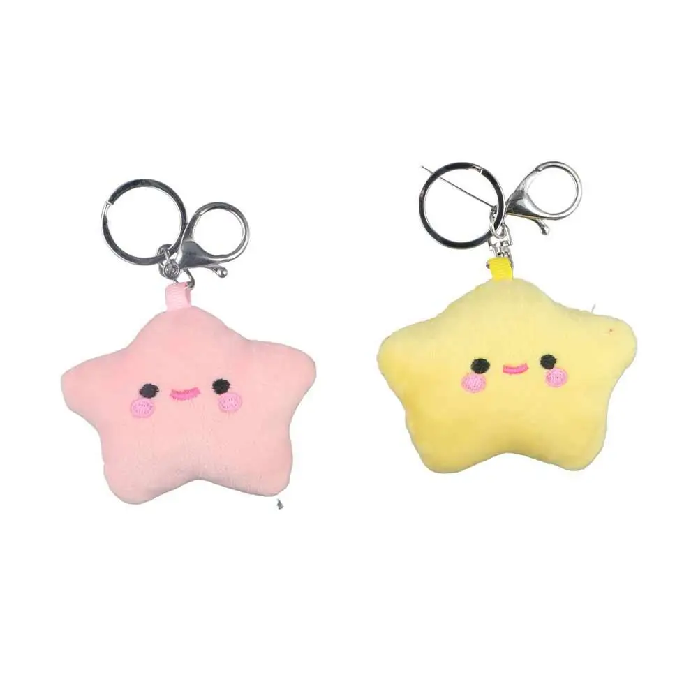 

Smile Stars Smile Star Key Ring Pentagram Fluffy Fur Smile Stars Plush Keyring Pom Pom Starfish Soft