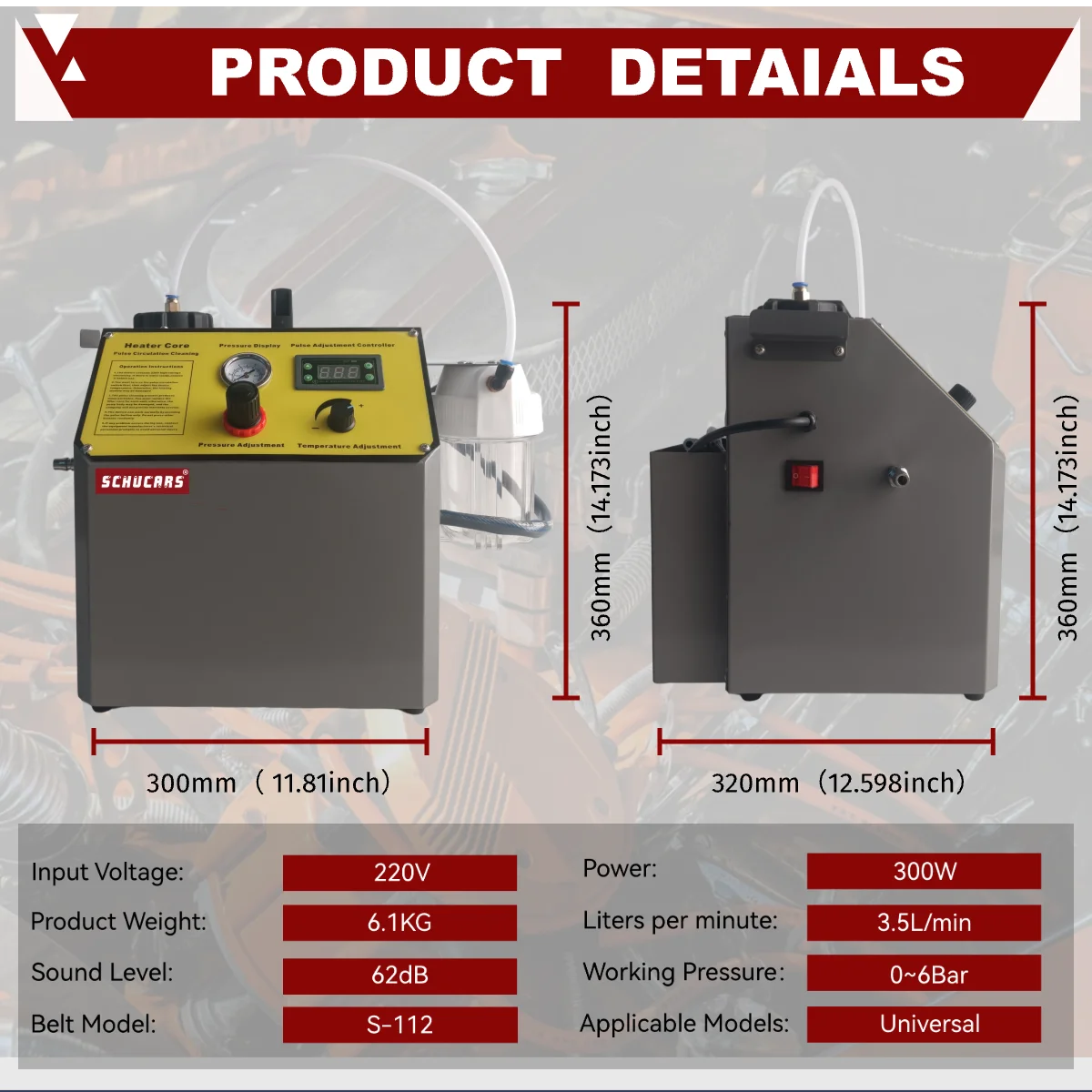 Warm air pulse washer with heating and timing functions Automatic Heater System Flushing Machine Car Engine Radiator Cleaner