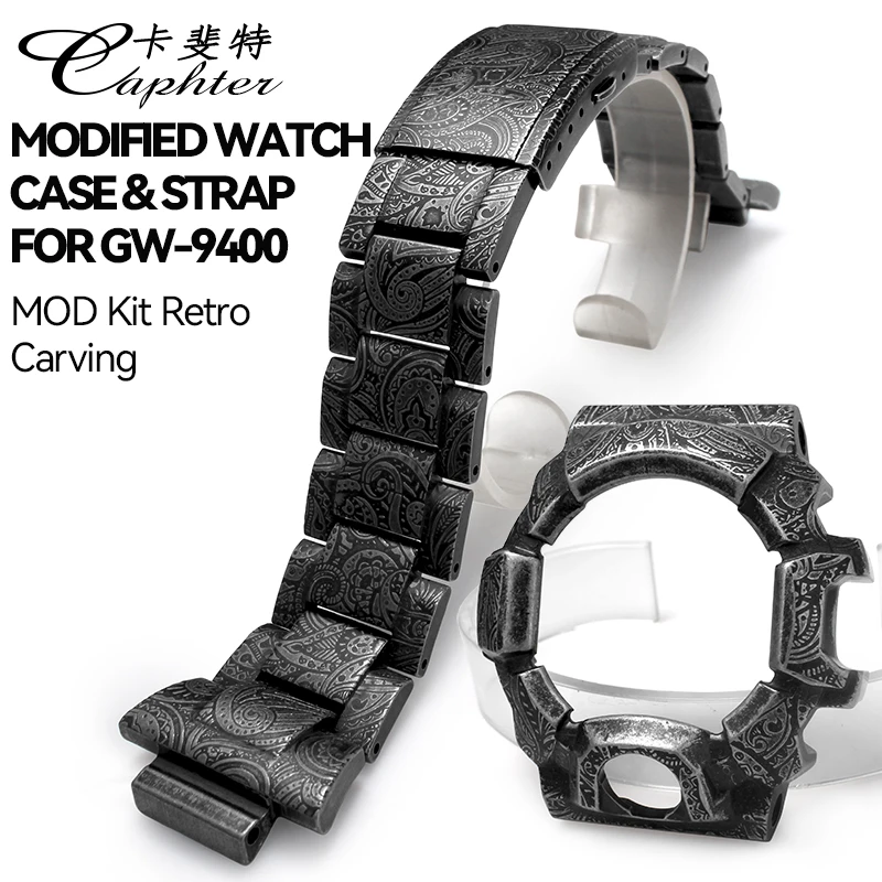 Metal Watchband With Watch Case For Casio For G-shock GW-9400 GW9400 Men\'s Bracelet Strap With Watch Bezel 316 Stainless Steel M