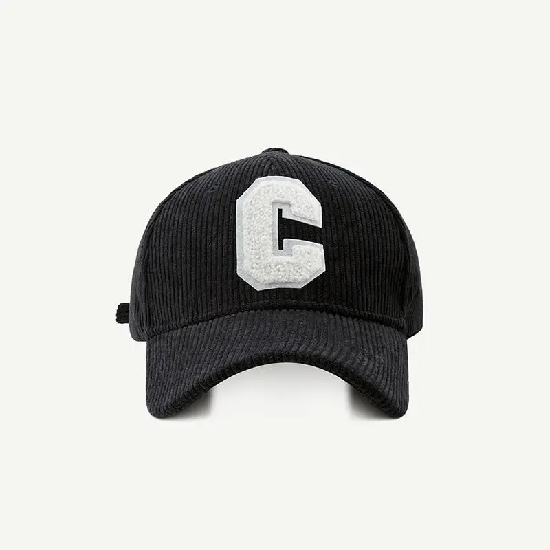 Neue Cord-Baseballkappe für Damen, Modische C-Buchstaben-Snapback-Mütze, Verstellbare Casual Hip-Hop-Kappe für Herren, Outdoor-Angeln und Joggen – Detail 10