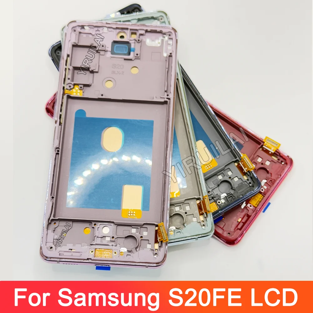 TFT LCD do Samsung Galaxy S20 FE z ramką, LCD do Samsung S20FE G781B G780 Wyświetlacz dotykowy Digitizer Ekran zastępczy