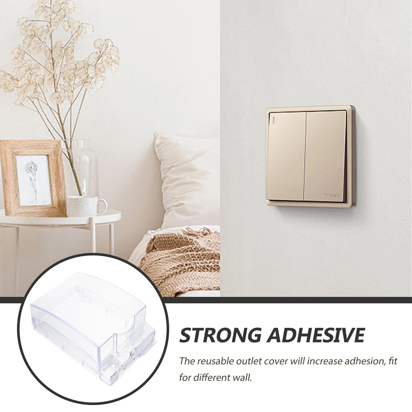 

Bathroom Socket Cover Water-Resist Adhesive Outlet Protector Case Splash Proof Anti-Break Socket Box Suitable for Kitchen Living