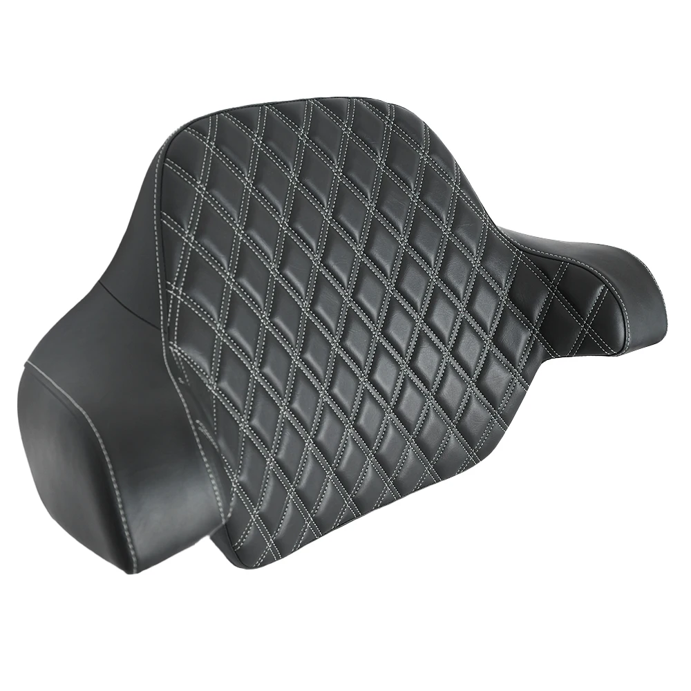 Motorcycle Diamond King Size Tour Pack Backrest Pillow Pad Passenger for Harley Street Glide Road Glide Ultra Limited 2014-2026