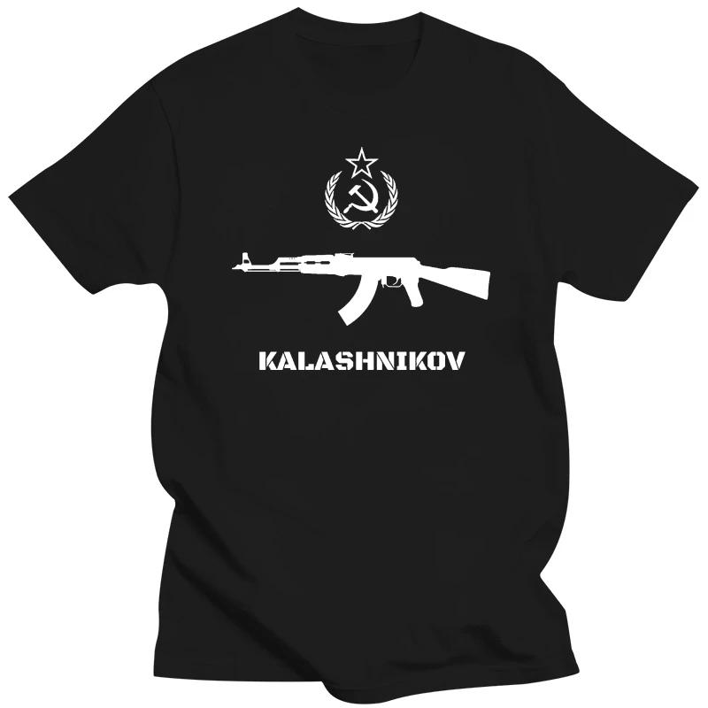 Newest 2020 Fashion 100% Cotton Short Sleeve O-Neck Soviet T-Shirt Kalashnikov Ak-47 Vintage Ussr Russian Gunt Shirt Design