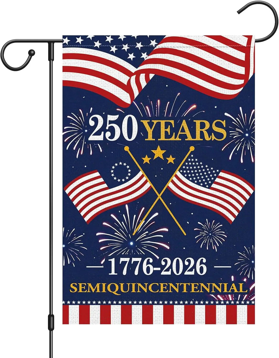 250th Anniversary Garden Flag Double Sided Burlap, 1776-2026 Commemorative Patriotic Yard Flag for 4th of July Memorial Day  AAS