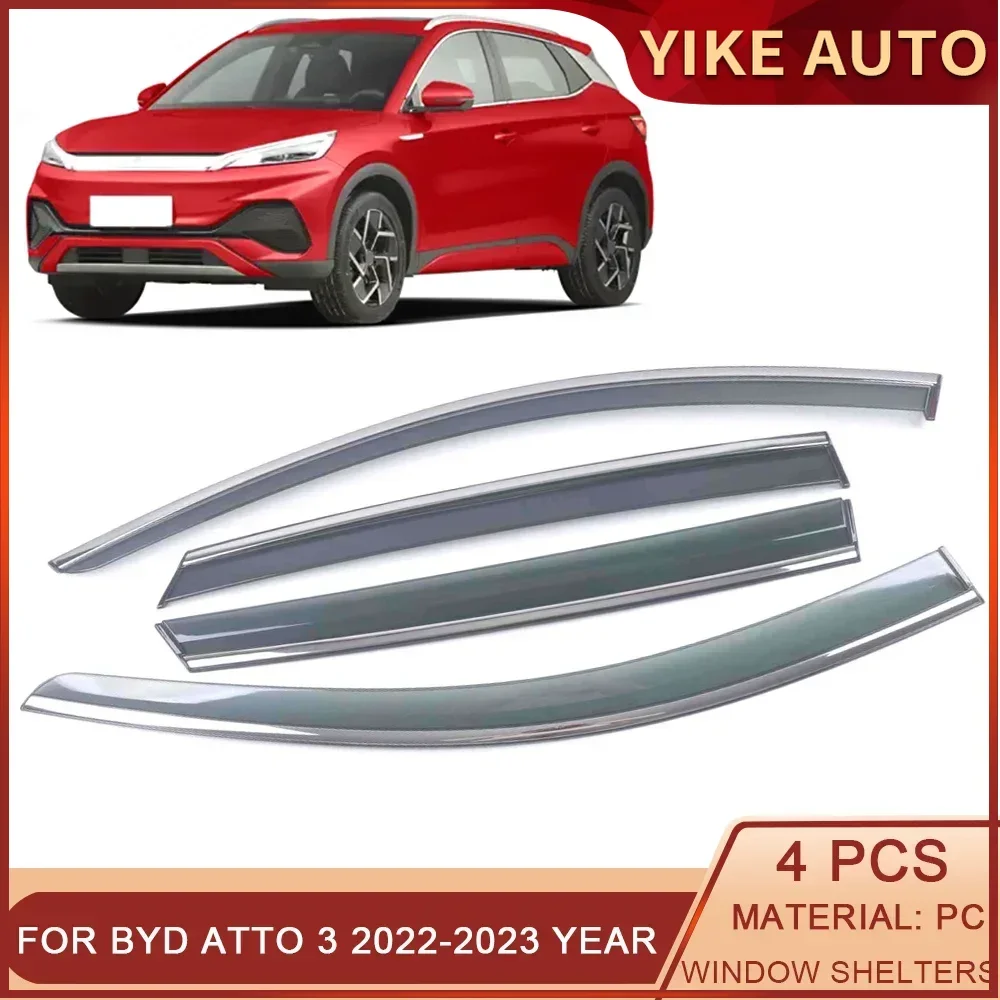 

For BYD ATTO 3 2022-2023 Car Window Sun Rain Shade Visors Shield Shelter Protector Cover Sticker Exterior Accessories