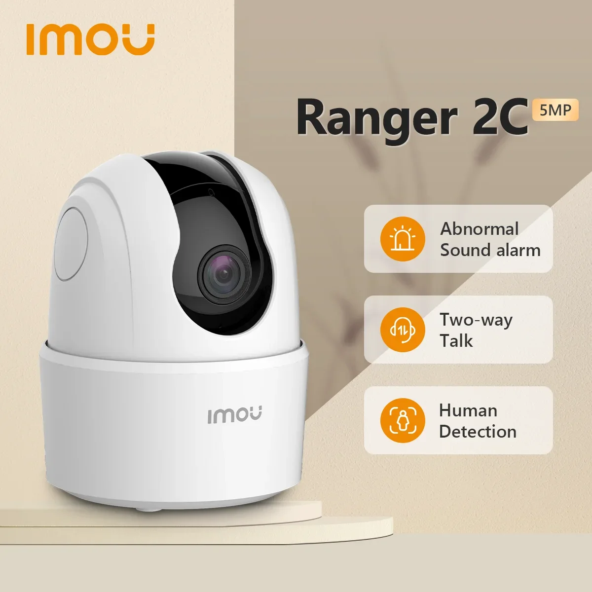 IMOU Ranger 2C 5MP Indoor Home Wifi 360 Secure Camera Human Detection Night Vision Security Surveillance Wireless IP Camera