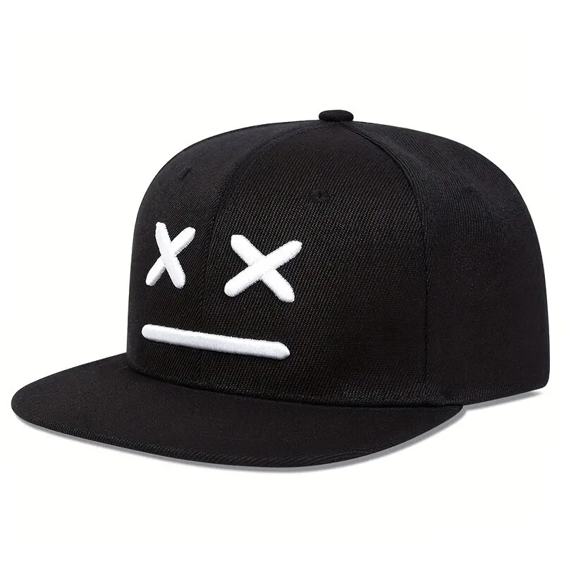 Unisex XX Smiling Face Embroidery Hip-hop Hats Spring Autumn Outdoor Adjustable Casual Baseball Caps Sunscreen Hat