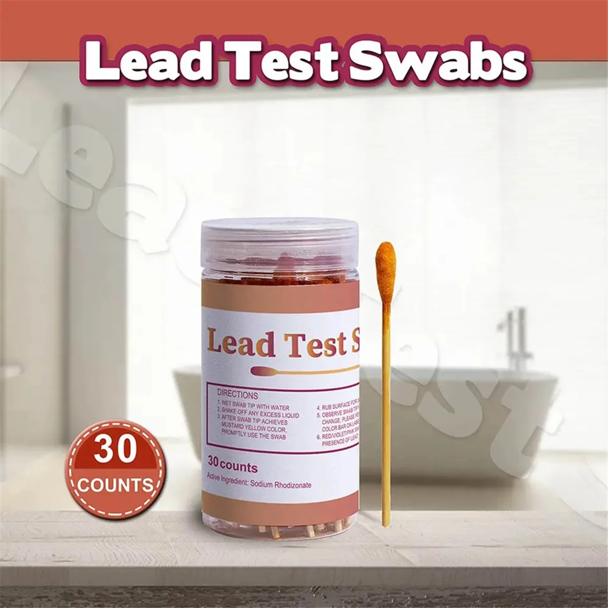 Lead Test Kit Swabs - Lead Paint Test Kit, Lead Check Swab for Home Use, Test Results in 30 Second (50PCS)