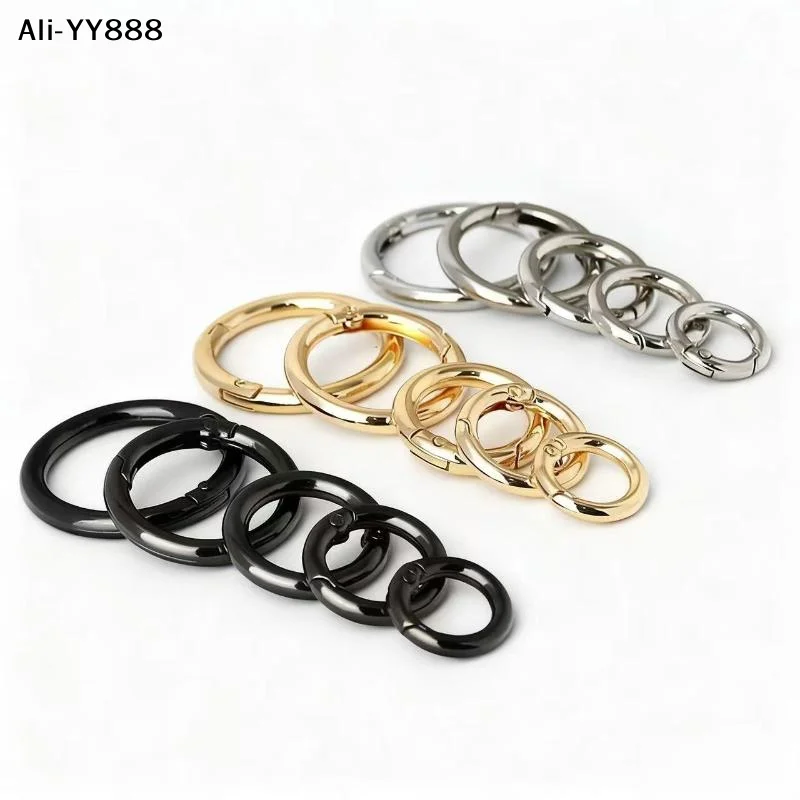 【Y】10Pcs 20/24/26/30MM Metal Spring Buckles Carabiner Hooks Handbag Clasp Zinc Alloy Keyring Snap Gate O Ring Camping Clasp