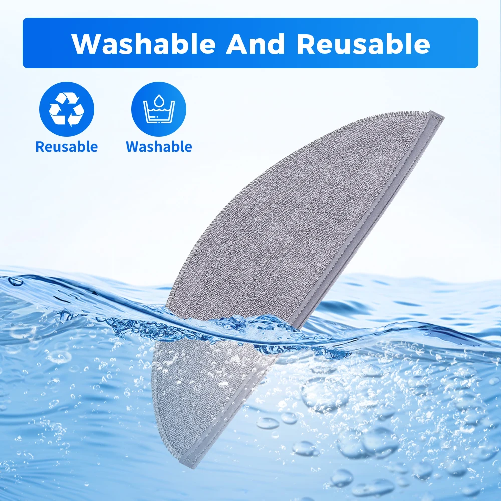 Replacement Washable Mop Pads For Roborock Q10 S5 Q10 S5 Plus Q10 VF Q10 VF Plus Q10V Q10V Plus S8 Pro S8 Pro Plus Reusable Kit
