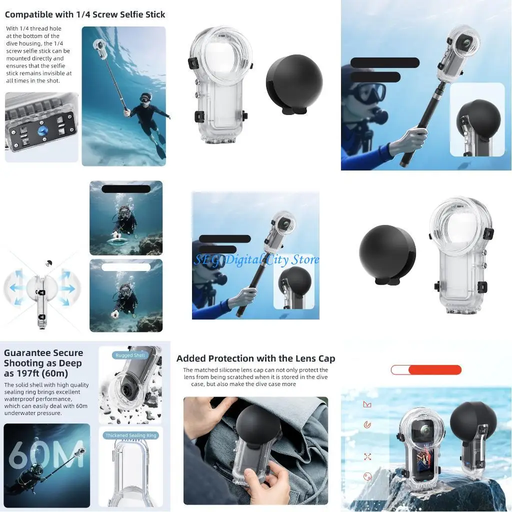 U75B Quick Detach Deep Sea Diving Shell 60m Waterproof Security For Camera Enthusiasts