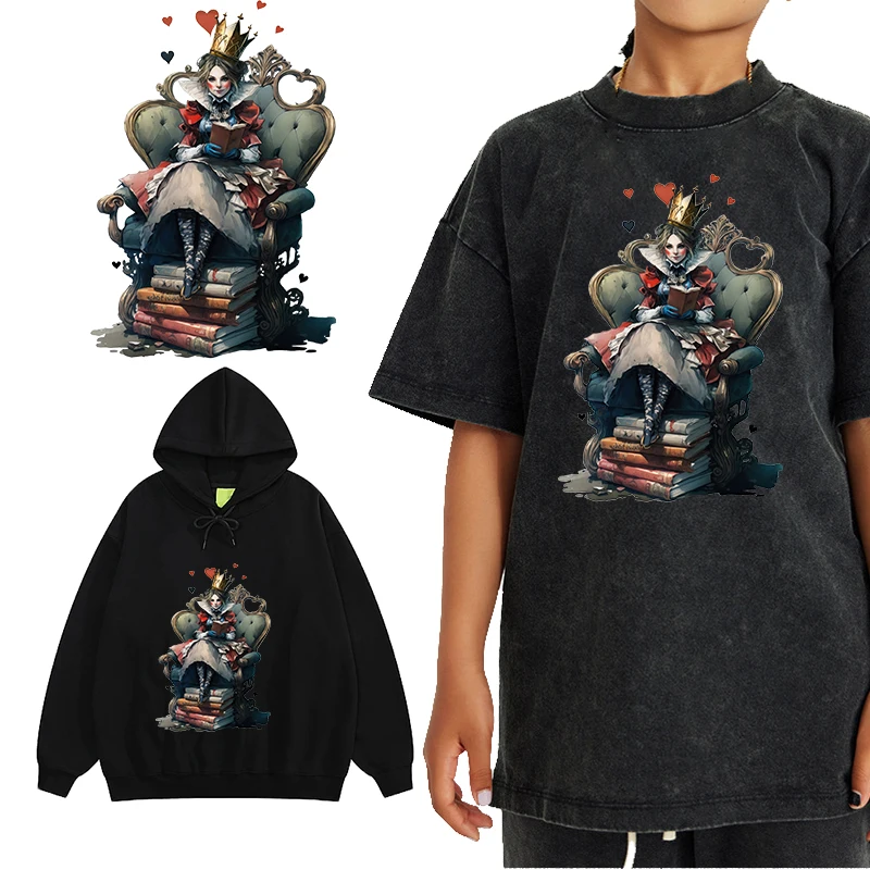 Watercolor Reading Book Adventure Iron on transfer for Children clothing dtf transfers ready to press Heat Transfer Printing