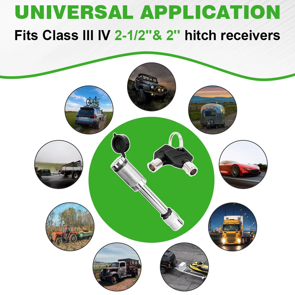 LKW-Anhänger Anhängerkupplung Lock Kit 2'' 2.5'' Kupplungen Pin RV Off-Road ATV UTV Fahrzeuge Abschleppen Montage mit Schlüssel – Detail 4
