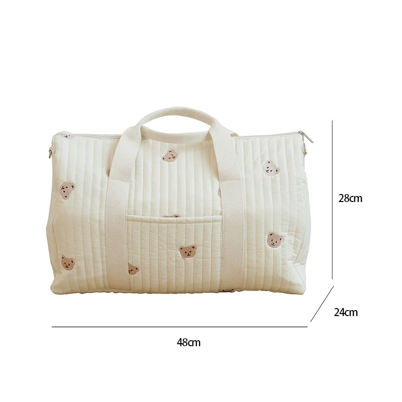 Bolsa de mamá, bolsa de almacenamiento, bolso de hombro multifuncional, bolso portátil Floral acolchado de algodón a la moda, bolso cruzado ligero