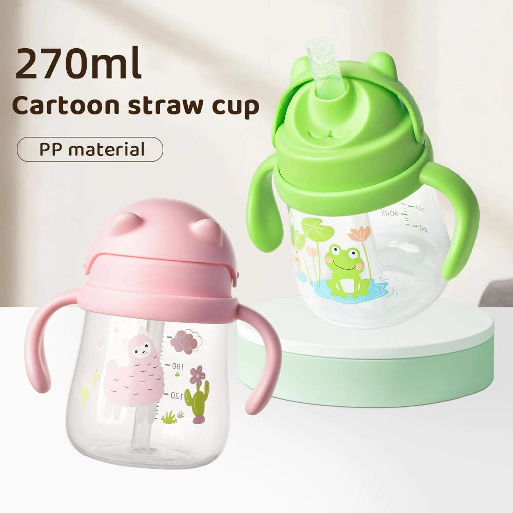 

270ml Children's water cup anti fall anti bite duck mouth cup baby learning to drink water training cup with gravity ball