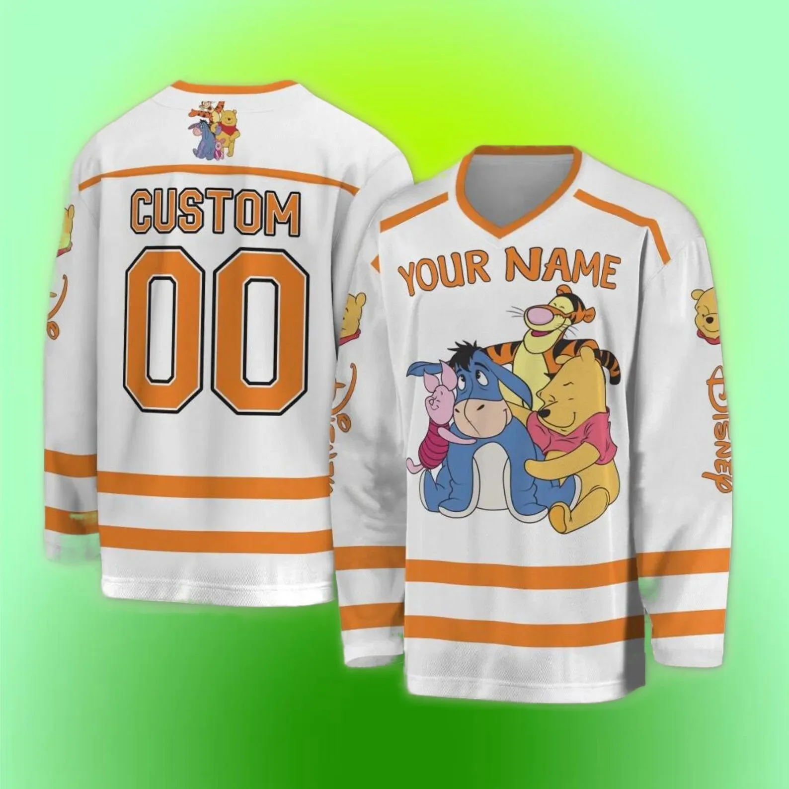 

Disney Winnie The Pooh Ice Hockey Jersey 3D Print Men's Women's Long Sleeve Sweatshirt Fashion Eeyore Team Sports Hockey Jersey