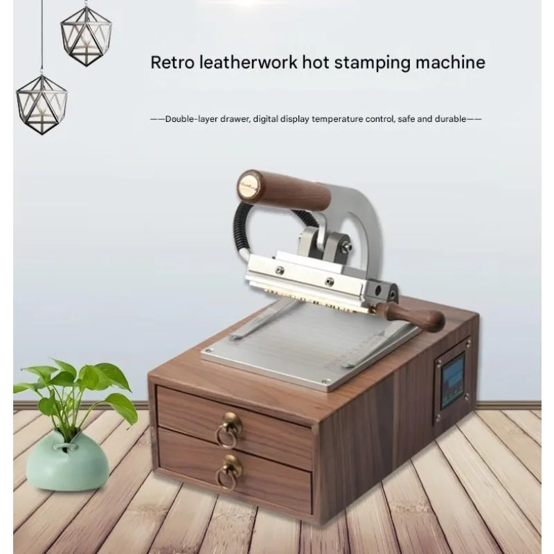 Retro Hot Stamping Machine Temperature Controlled Manual Embossing Machine Logo Labeling Soldering Hot Pressing Branding Iron