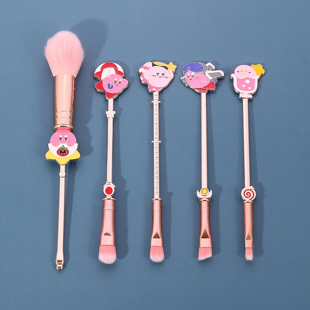 Game Star Kirby Makeup Brush Cartoon Kirby Eye Shadow Brush Beauty Cosmetics Brush Tools for Kawaii Girl Toy 5Pcs/Set Gift