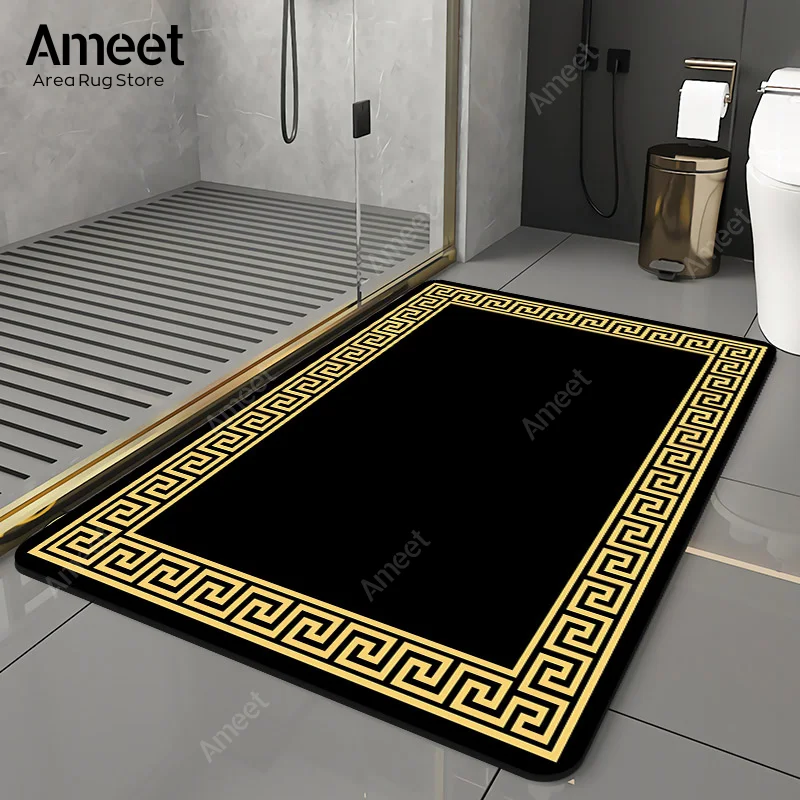 Water Absorbent Bathroom Mat Kitchen Floor Mat Non-slip Bath Rug Luxury Door Mat Decoration Home Footmat Washing Machine Top Mat