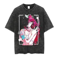 Anime Elfen Lied Fitness Streetwear Casual Wash Do Old Rap M Cotton Crew Neck Short Sleeve T-shirt Women's Fashion Top