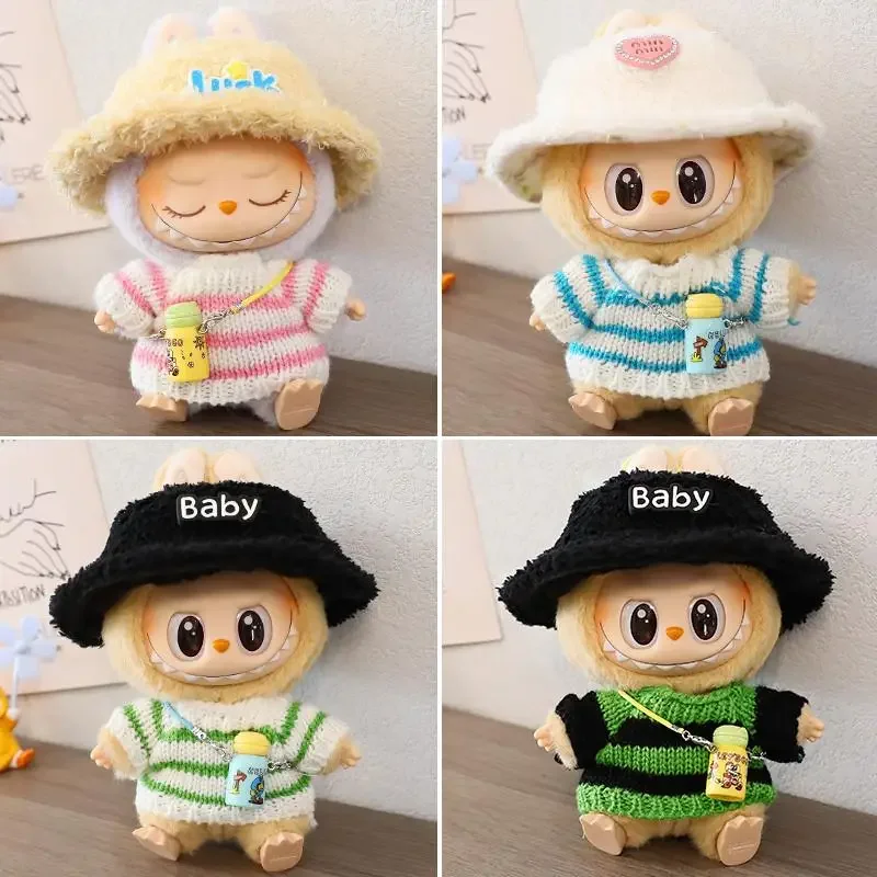 For labubu sitting party V1 V2 clothes sweater hat Dolls Accessories Cute Decoration Little Cloths for labubu winter clothes