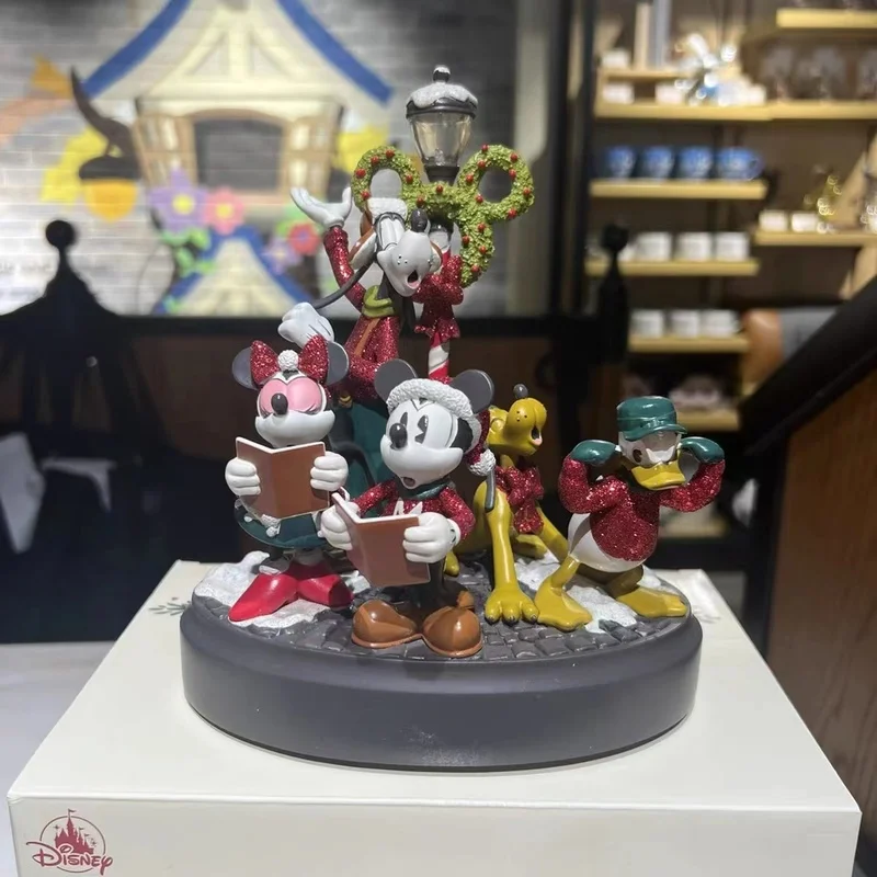 Disney Original 2022 Shanghai Cartoon Mickey Minnie Donald Duck Christmas Ornaments Figurine Gifts Collection Girlfriend Gifts