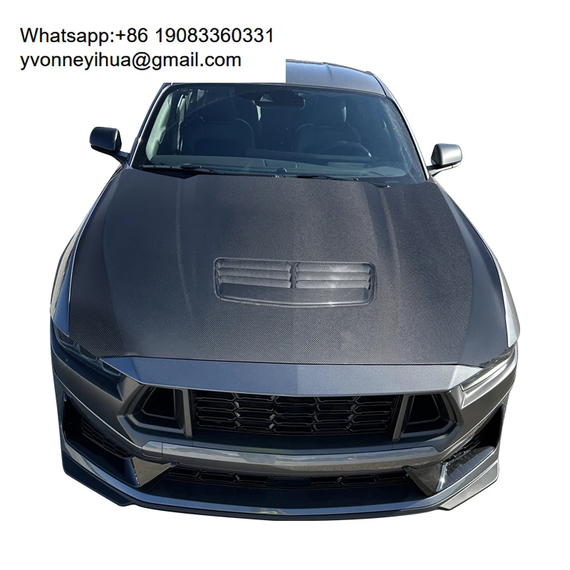 

Icooh Racing S650 Front Engine Hood 2024+ For Ford Mustang New Carbon Fiber Cover For S650