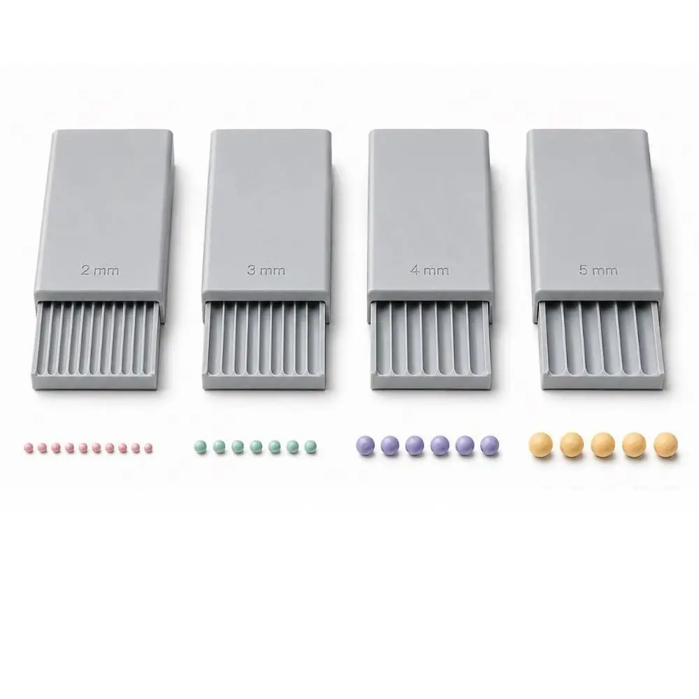 4-teiliges Präzisions-Nutwerkzeug für Tonkugeln, glatt rollender, wiederverwendbarer Tonperlenroller, 3D-gedruckt, 2/3/4/5mm Nagelkunst-Perlenroller – Detail 7