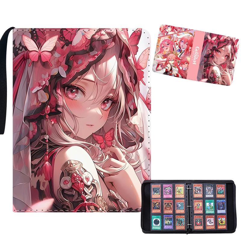 Genshin Impact Animation بطاقة ذات سعة كبيرة أربعة تسعة قصر فاخر بسحاب حقيبة بيك اب بطاقة بطاقة مجموعة الأطفال #4