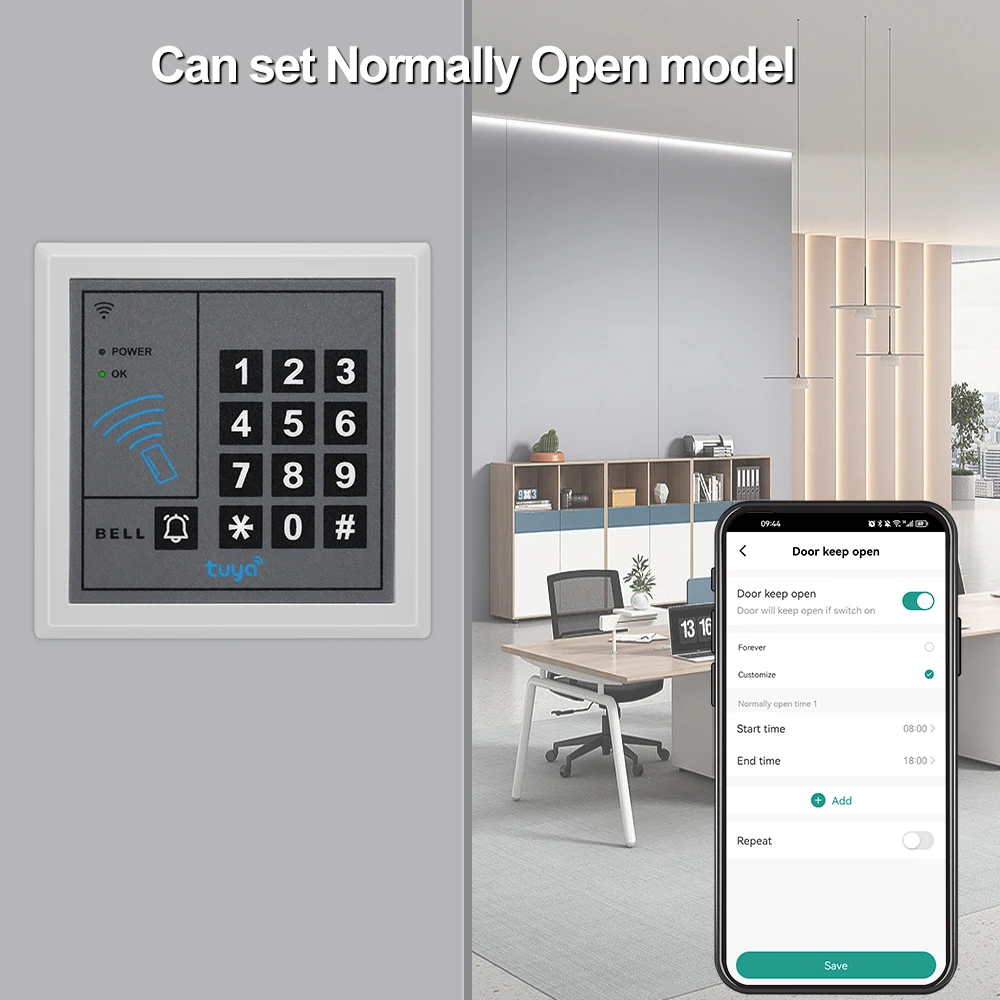 WiFi Tuya Access Control Keypad 125KHz RFID Standalone Access Controller System Door Opener WG26 Card Reader Smart APP Unlock