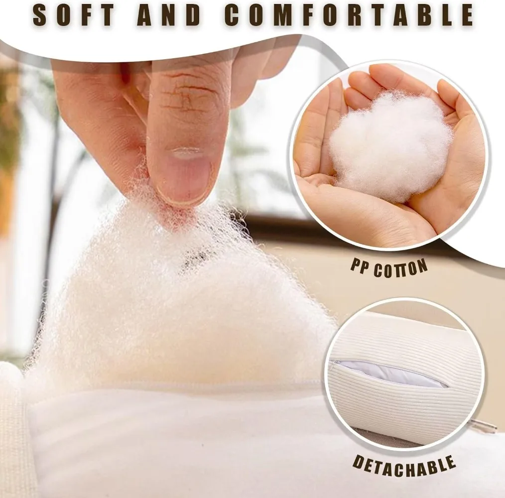 Cylindrical Long Pillow, A Soft Long Bolster Forside Sleeping, A Headboard and Backrest Pillow,suitable for Sofas and Bed Heads