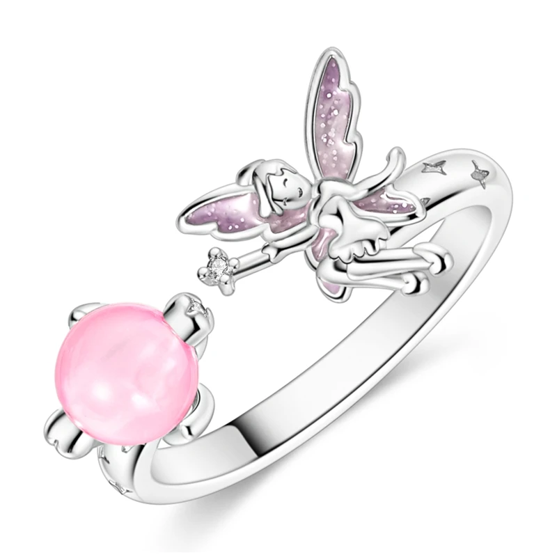 Verstellbare Ringe aus 925er-Sterlingsilber, Meerjungfrau, Flügel, Drache, Sonnenblume, Tulpe, offene Ringe für Frauen, weiblich, origineller Verlobungsschmuck – Detail 15
