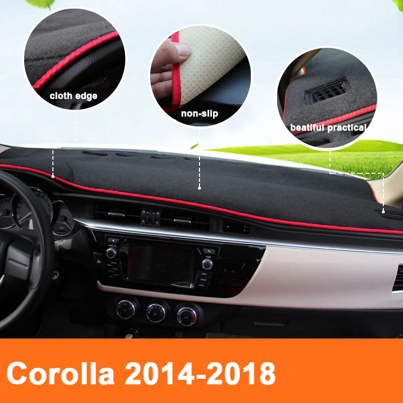 Car Dashboard Cover Dash Mat Sun Shade Dash Board Pad Carpet LHD For Toyota Corolla E140/E150 2007-2013 2014 2015 2016 2017 2018