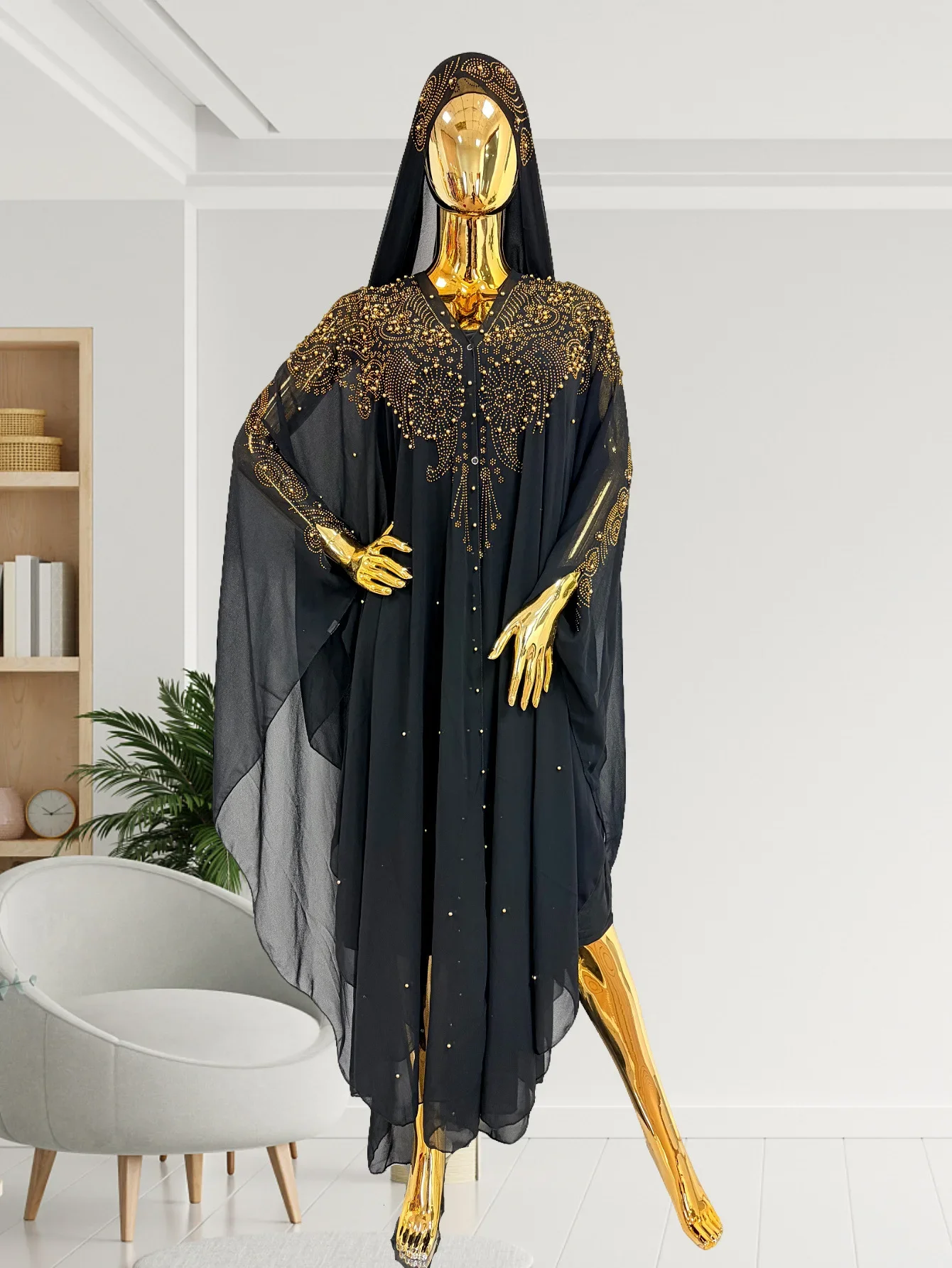 

Fashion African Daimonds Dress Women Elegant Traditional Gown Wedding Party Muslim Dresses Ankara Dashiki Morocco Kaftan Abaya
