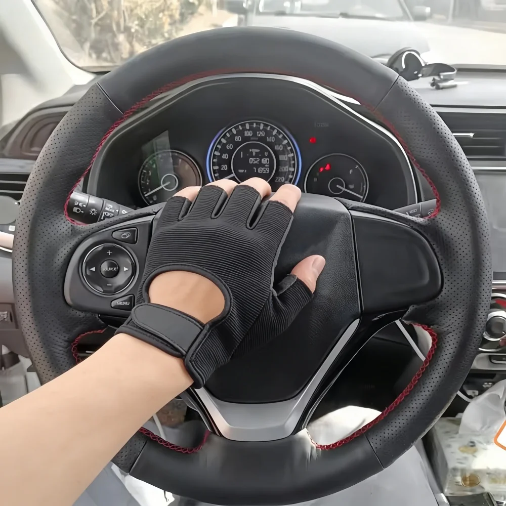 Auto-Innenzubehör Handgenähter perforierter rutschfester Kunstleder-Lenkradbezug 2012 - 2016 für Honda CR-V.
