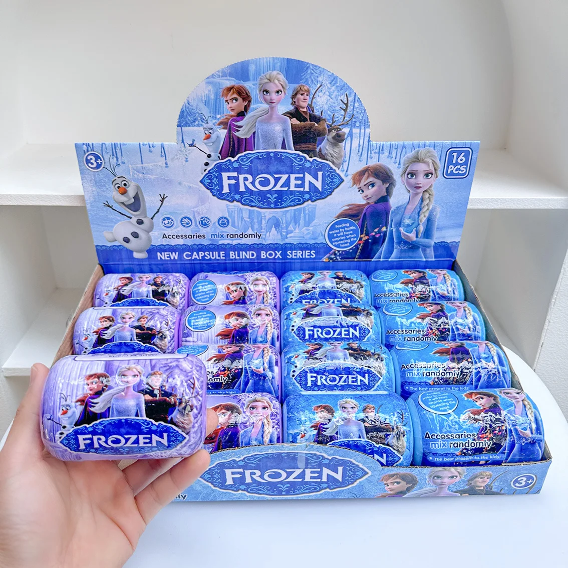 Figuras de juguete de Frozen de Anime de Disney para niños, caja ciega de cápsula de punto, llavero sorpresa, muñeca de cuerda, juguete para niños y niñas, regalos de cumpleaños