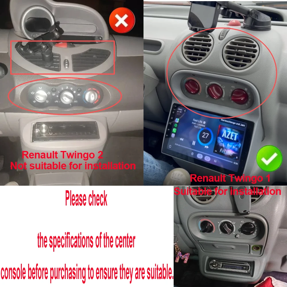 Android 16 Carplay Stereo For Renault Twingo 2005 - 2013 Carplay Auto Screen Car Radio Intelligent System GPS Navigation GPS RDS