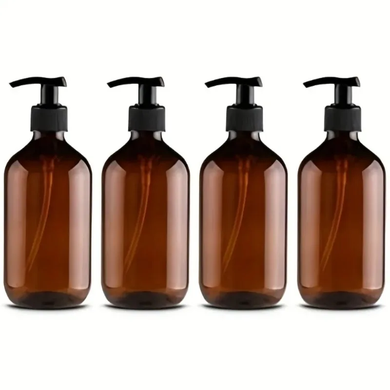 

4PCS 300ML 500ML Portable Empty Pump Dispenser Bottles Cylinder Shampoo Lotion Durable Refillable Containers for Liquid Soap