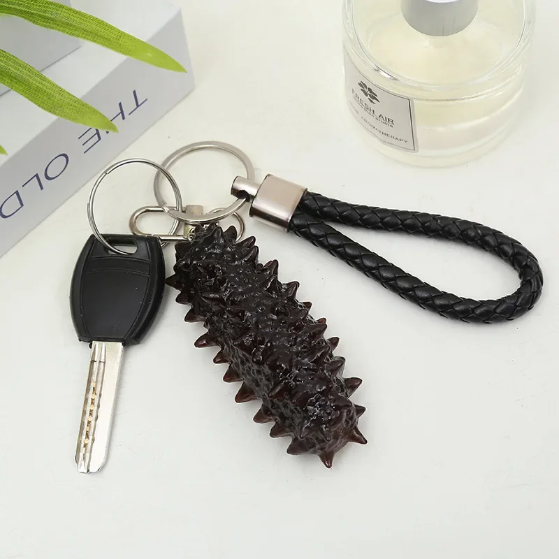 New Fake Sea Cucumber Key Chain Creative Fashion Food Seafood Ornaments Car Bag Pendant Women Jewelry Trinkets Gift Llaveros