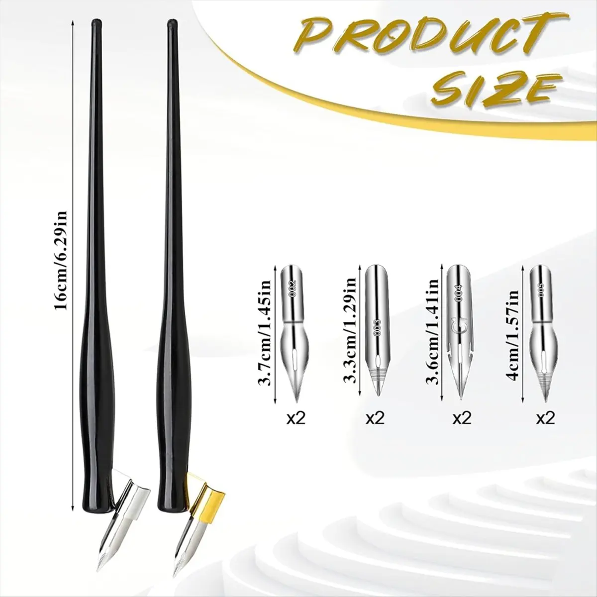 A56K 10PCS Oblique Calligraphy Dip Pen Set Comic Pen Nib Set Fluid Writer Pen, 2-In-1 Drawing Pen Holder with 8 Pieces Nibs