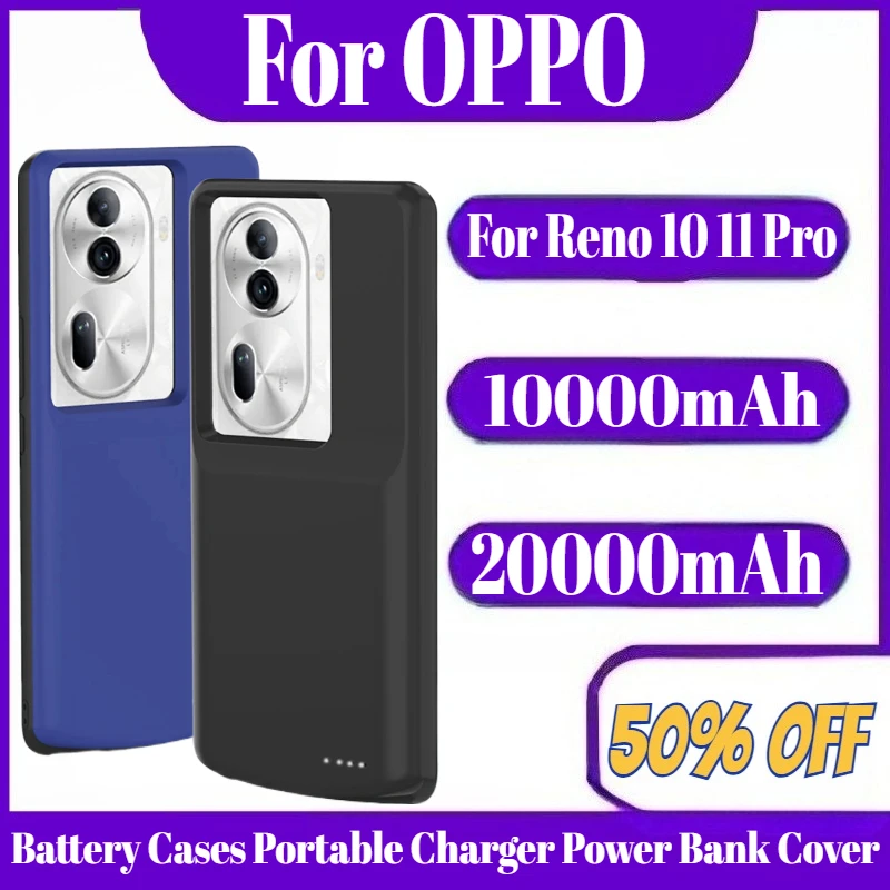 Powerbank For OPPO Reno 10 11 Pro Battery Cases Portable Charger Power Bank Cover For OPPO Reno 11 10 Power Case 10000-20000mAh